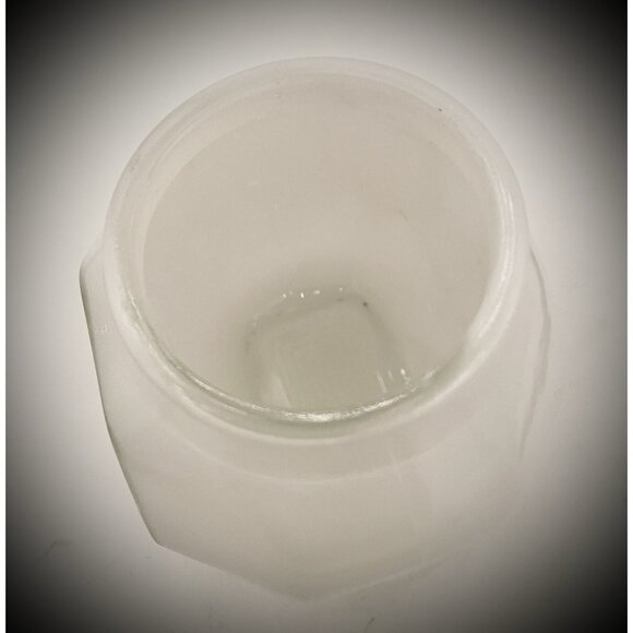 Art Deco Milk Glass Light Globe Retro Shade Ceiling Bath Porch Mid Century Diver - Picture 10 of 11